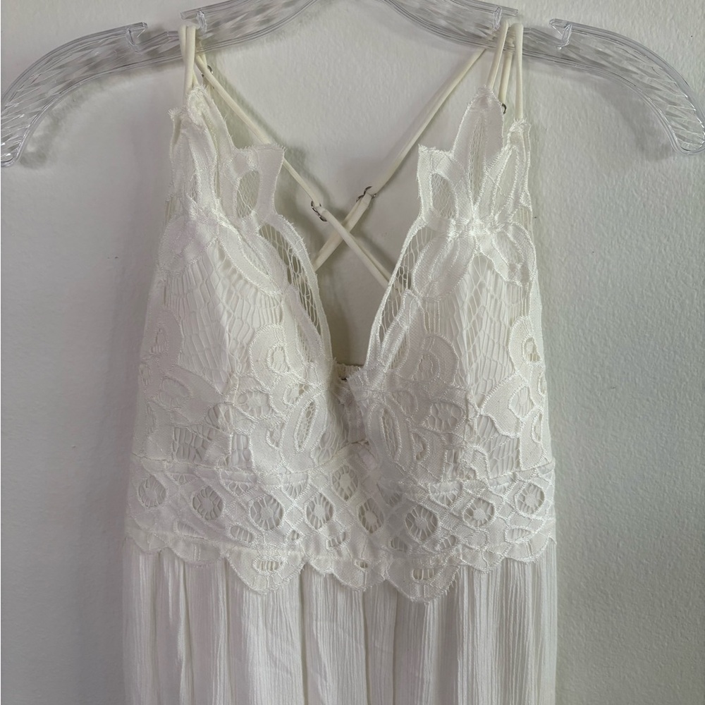 Blue Rain White Lace Chemise